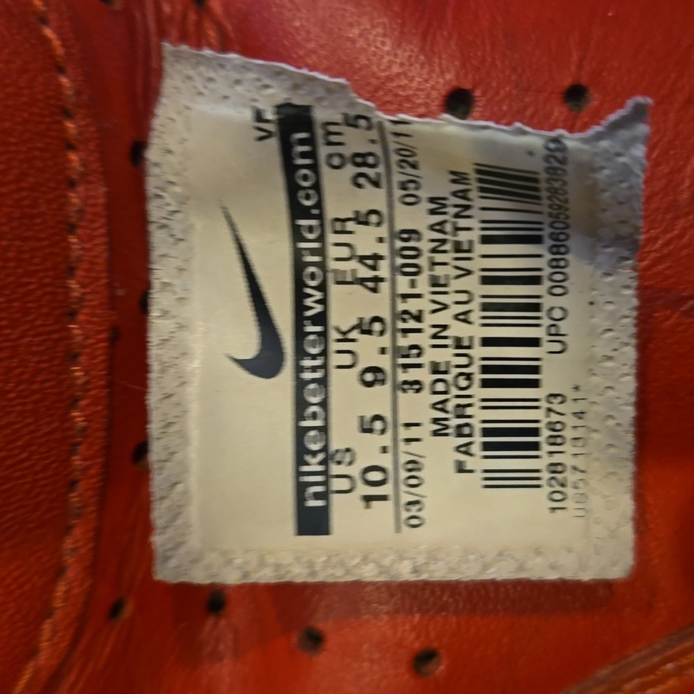 Nike Air Force 1 Red White Black Size US 10.5 - Picture 5 of 9
